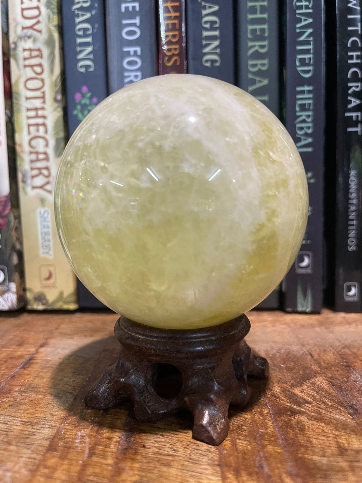 Citrine Sphere 403 grams, 21cm Circumference
