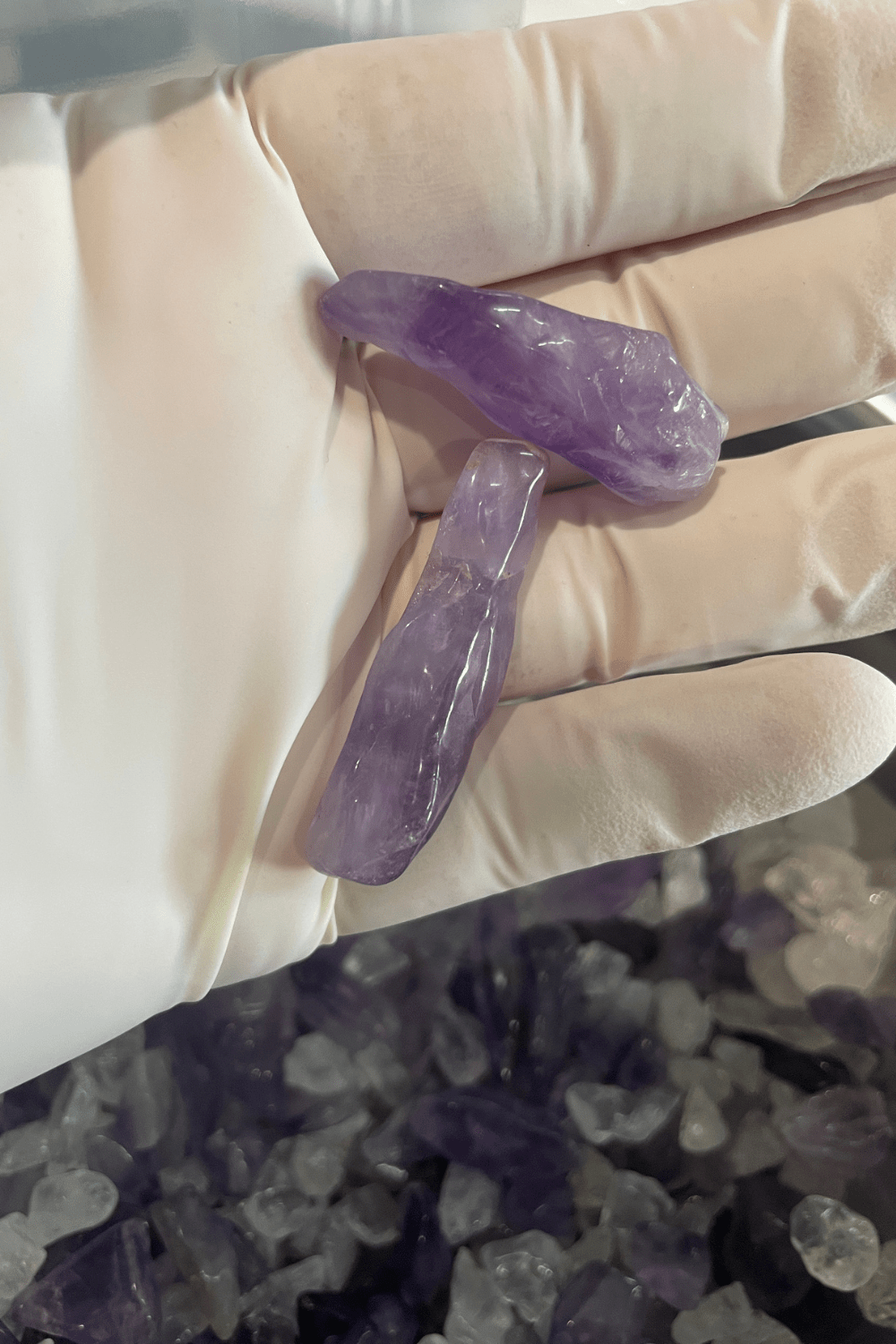 Crystal Chips ~ Amethyst & Clear Quartz - Mixed Size - Dusty Rose Essentials
