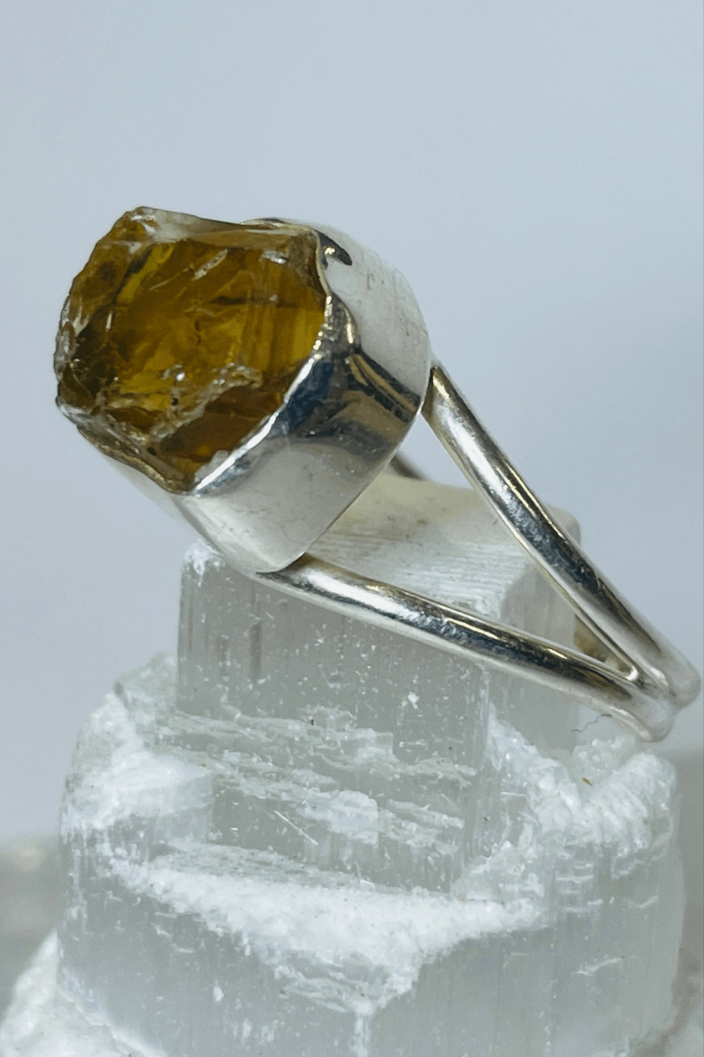 Natural Citrine Set in Sterling Silver Ring - Dusty Rose Essentials