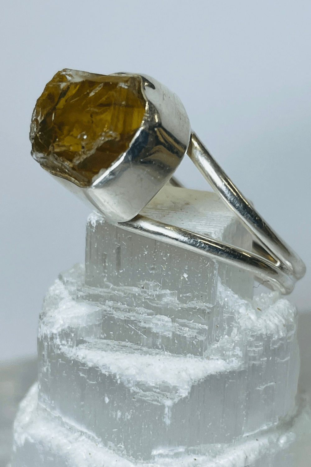 Natural Citrine Set in Sterling Silver Ring - Dusty Rose Essentials