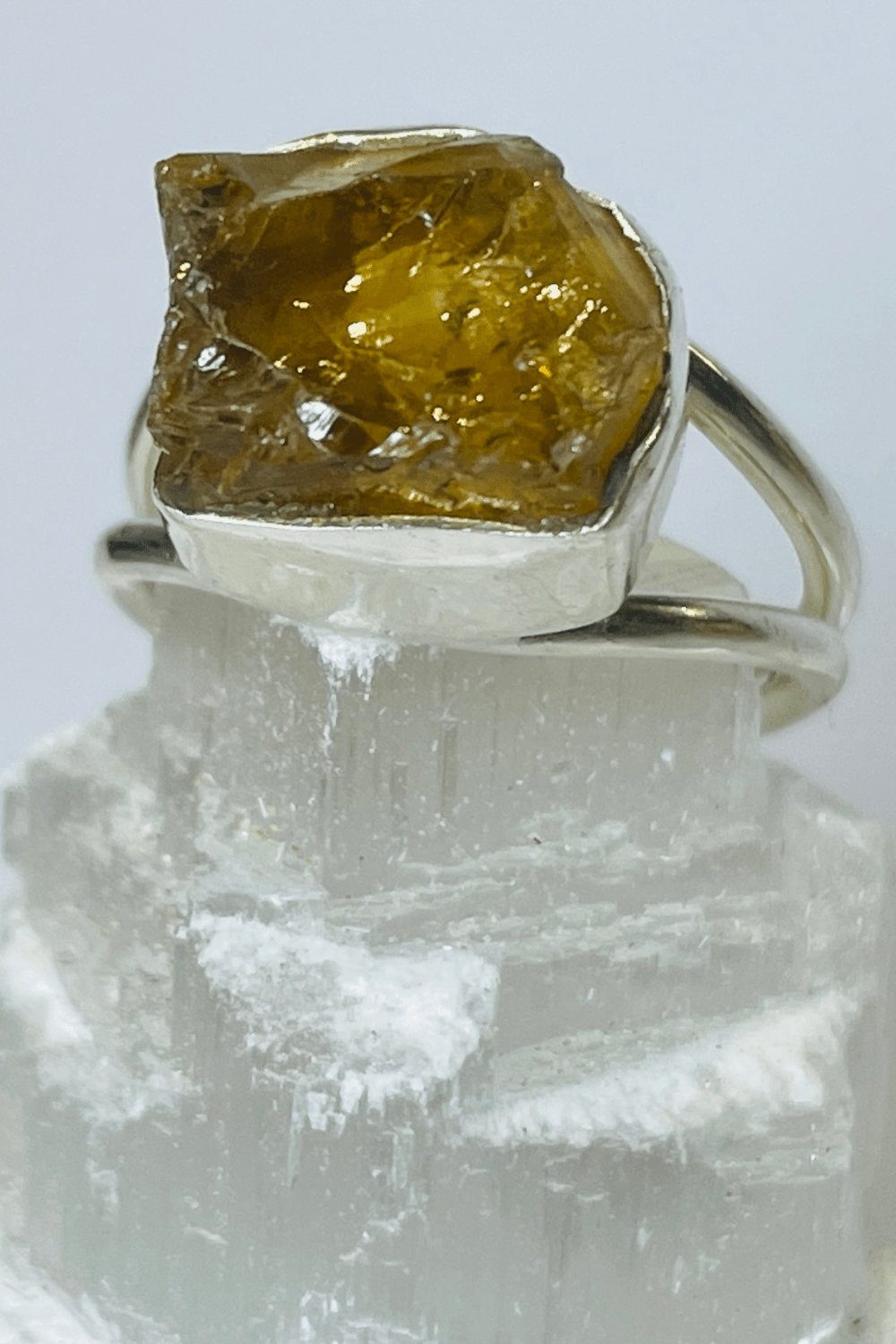 Natural Citrine Set in Sterling Silver Ring - Dusty Rose Essentials