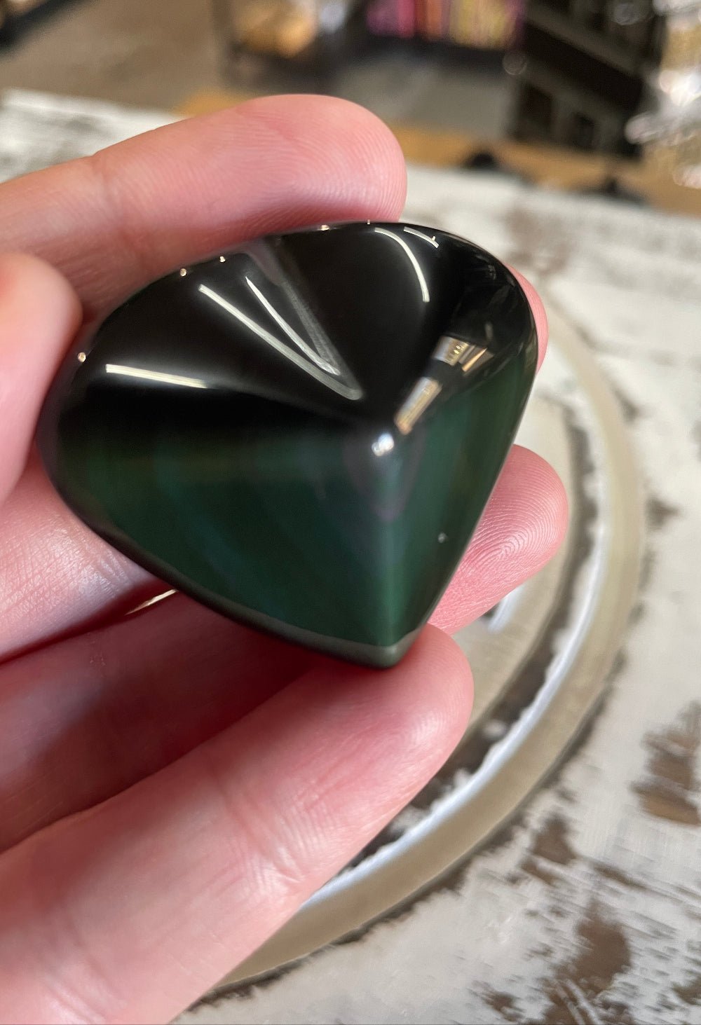 Rainbow Obsidian Heart - Dusty Rose Essentials