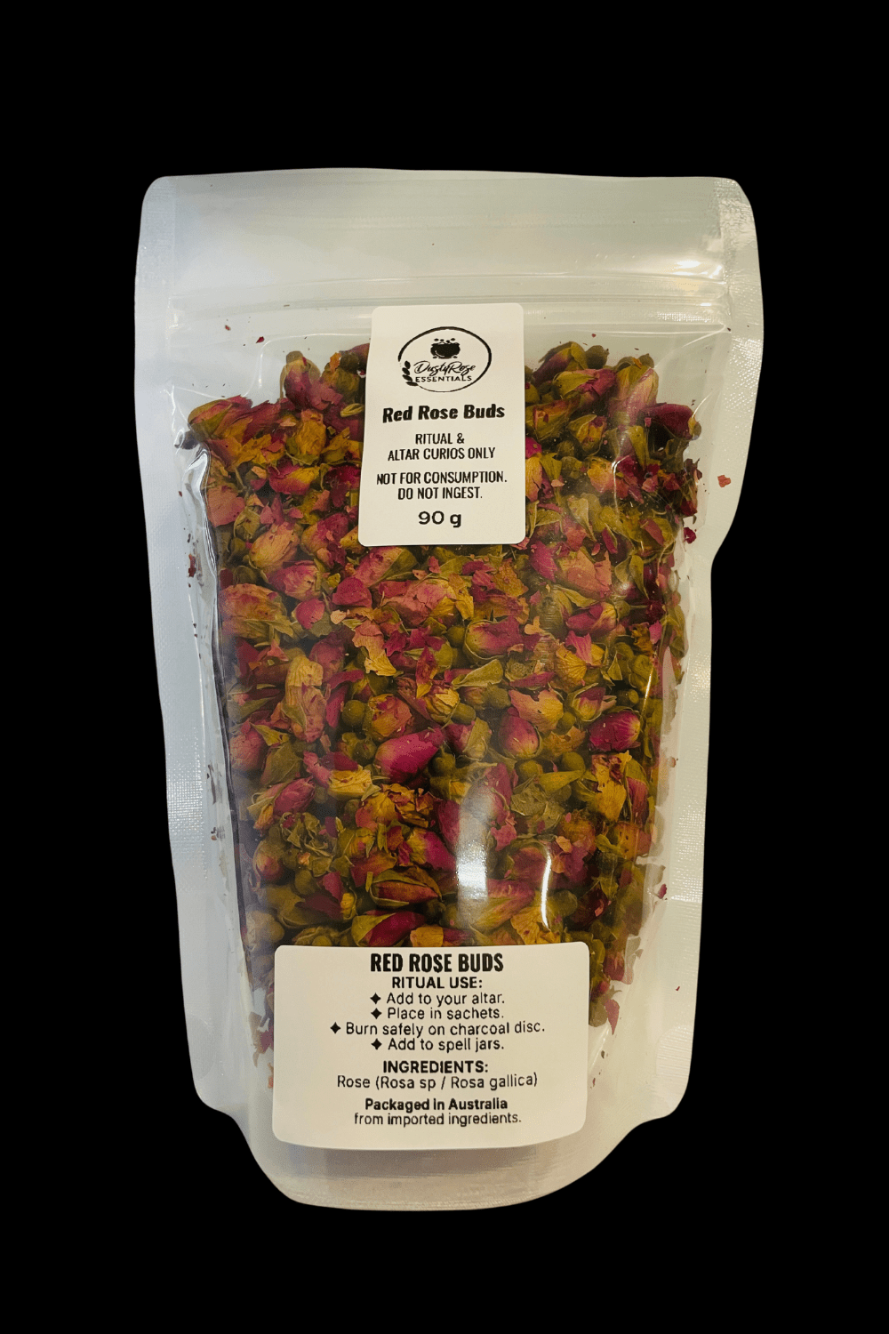Small Red Rose Buds 90 Grams - Dusty Rose Essentials