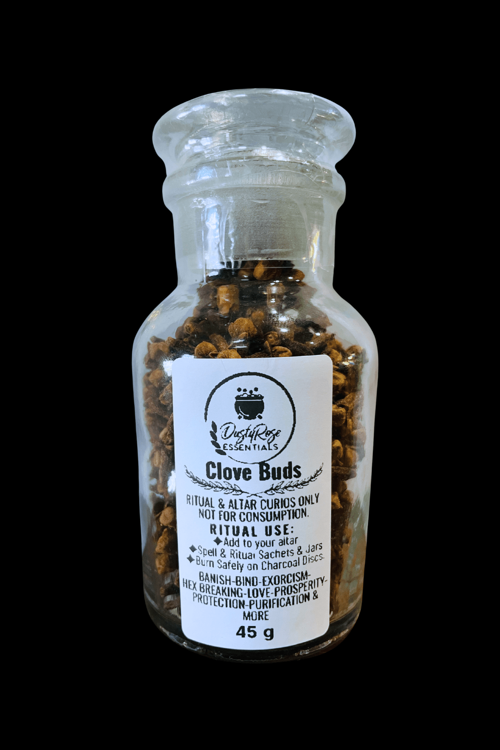 Whole Clove Buds 45 Grams in Apothecary Jar - Dusty Rose Essentials