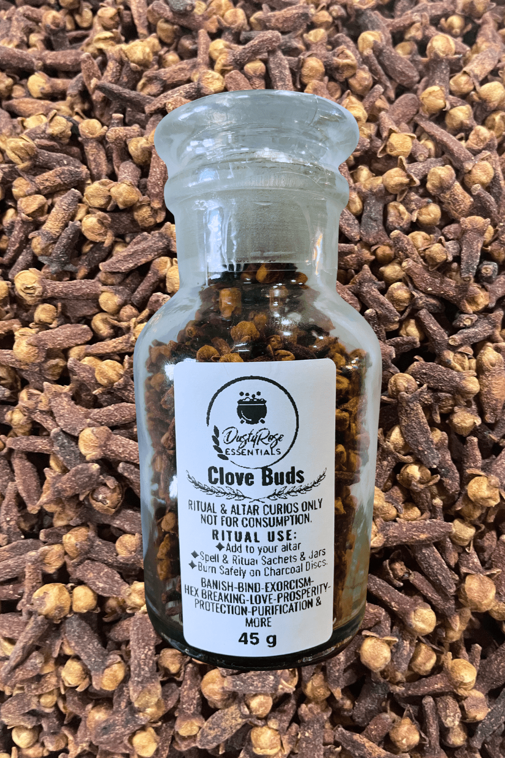 Whole Clove Buds 45 Grams in Apothecary Jar - Dusty Rose Essentials
